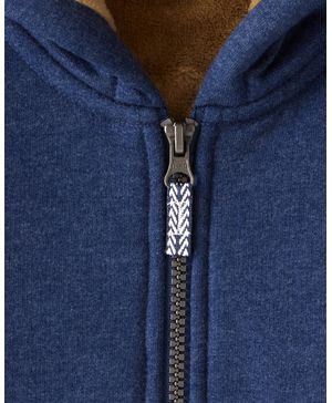 Chamarra De Capucha Manga Larga Y Cierre En Azul Marino Carter's