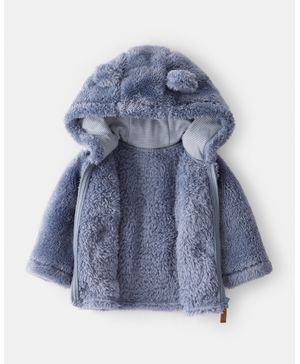 Chamarra De Manga Larga Con Forro De Sherpa En Azul Carter's
