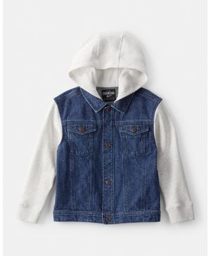 Chamarra De Moda De Mezclilla Con Capucha Y Manga Larga Oshkosh B'Gosh