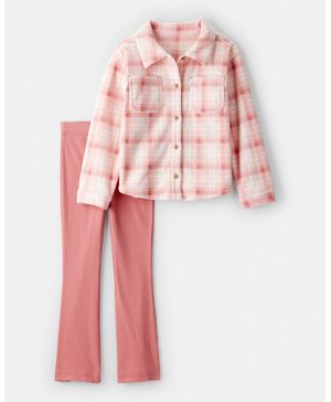 Conjunto De 2 Piezas Con Playera A Cuadros Y Pantalón Carter's