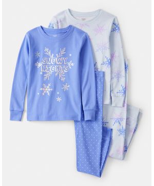 Pijama De 4 Piezas 100% Algodón De Copos De Nieve Carter's