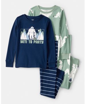 Pijama De 4 Piezas 100% Algodón Del Yeti De Manga Larga Carter's