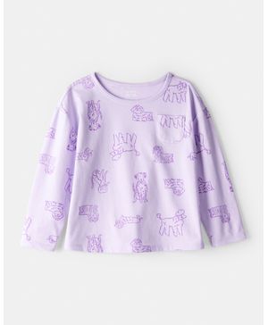 Blusa De Manga Larga Con Bolsillo Y Estampado De Perritos Carter's