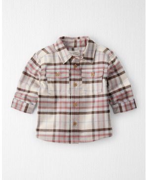 Camisa De Franela De Algodón Orgánico Con Botones En El Frente Carter's Little Planet