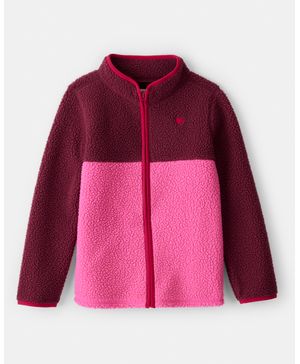 Chamarra De Microfleece De Manga Larga Y  Cierre En Rosa Oshkosh B'Gosh