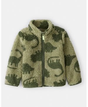 Chamarra De Sherpa Con Cierre Con Dinosauro En Verde Carter's