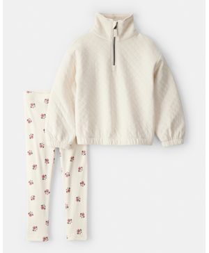 Conjunto De 2 Piezas De Leggings Florales Acolchados Carter's