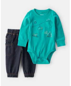 Conjunto De 2 Piezas De Pañalero De Manga Larga De Esquiar Carter's