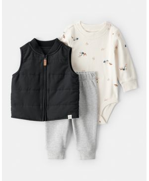 Conjunto De 3 Piezas Con Chaleco Acolchado Carter's