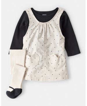 Conjunto De 3 Piezas Con Vestido De Corazoncitos Carter's