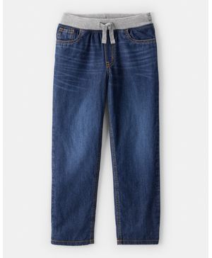 Jeans De Mezclilla Recto Pull-On De Lavado Oscuro Oshkosh B'Gosh