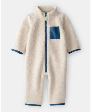 Jumpsuit De Tela Polar De Bloques De Color Con Cierre Carter's