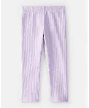 Leggings Elásticos Pull-On De Canalé En Morado Carter's