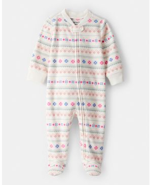 Mameluco Polar De Manga Larga Y Ajuste Holgado De Fair Isle Carter's