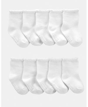 Paquete De 10 Pares De Calcetines Altos Festoneados Carter's