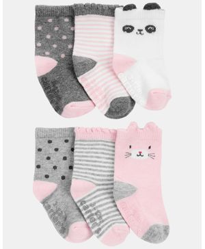 Paquete De 6 Pares De Calcetines Con Diseño De Animales Carter's