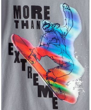 Playera Con Gráfico De Skateboarding Y Manga Larga En Gris Carter's