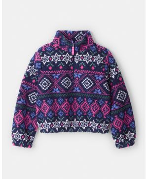 Sudadera De Sherpa De Cuello Redondo De Fair Isle Y Cierre Oshkosh B'Gosh