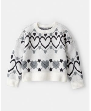 Suéter De Corazones En Blanco Carter's