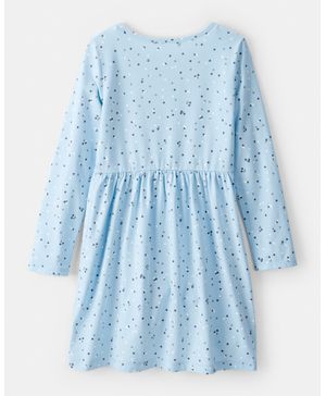 Vestido De Manga Larga Con Estampado De Confeti En Azul Carter's