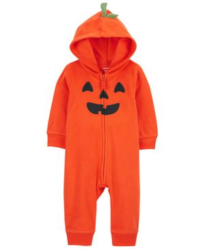 Mono Jumpsuit Para Halloween Con Capucha Estampado De Calabaza Carter's
