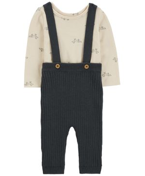 Conjunto De 2 Piezas De Pañalero Y Overol De Punto Carter's