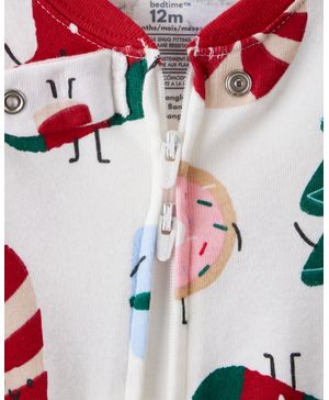 Mameluco Navideño Algodón Cierre Doble Manga Larga Carter's