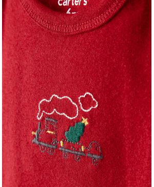 Conjunto De 3 Piezas Con Pañaleros De Trenecitos Navideño Carter's