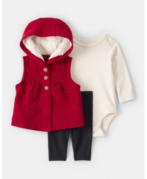 Conjunto De 3 Piezas De Pañalero Con Moñitos Navideño Carter's