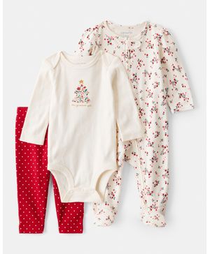 Conjunto De 3 Piezas Navideñas De Sleep & Play Carter's
