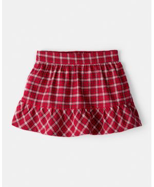 Falda De Algodón A Cuadros Navideña Carter's