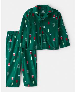 Pijama De 2 Piezas De Tela Polar De Árbol De Navidad Carter's
