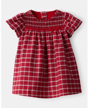 Vestido A Cuadros Para Ocasiones Especiales Navideño Carter's