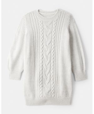 Vestido De Manga Larga De Punto Trenzado Navideño Carter's