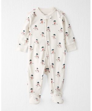 Mameluco De Algodón Orgánico De Muñecos De Nieve Carter's Little Planet