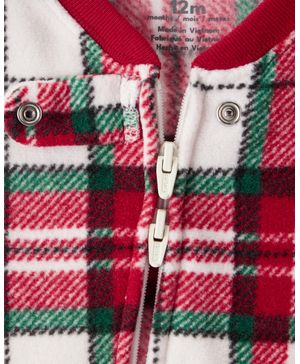 Mameluco Ajuste Holgado Navideño A Cuadros Carter's