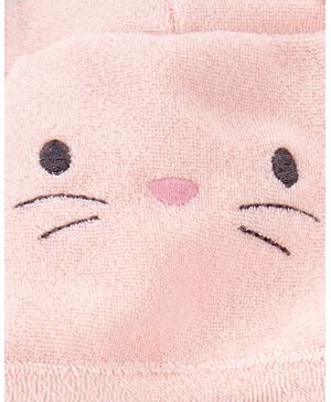 Bata de felpa francesa con capucha de conejito en rosa Carter's