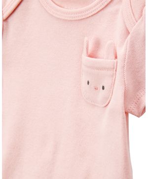 Paquete 5 pañaleros de manga corta florales con conejitos Carter's