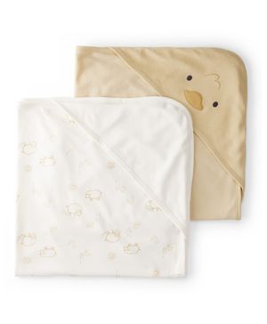 Paquete de 2 toallas con capucha en amarillo Carter's