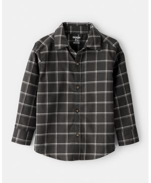 Camisa A Cuadros De Manga Larga Con Botones Navideño Oshkosh B'Gosh