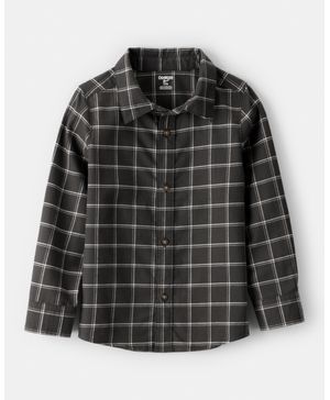 Camisa A Cuadros De Manga Larga Con Botones Navideña Oshkosh B'Gosh