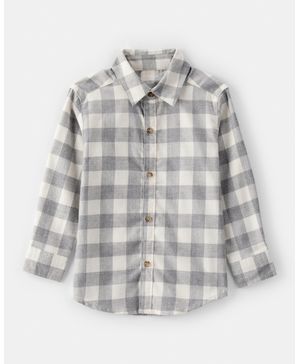 Camisa A Cuadros De Manga Larga Y Botones Navideña Oshkosh B'Gosh