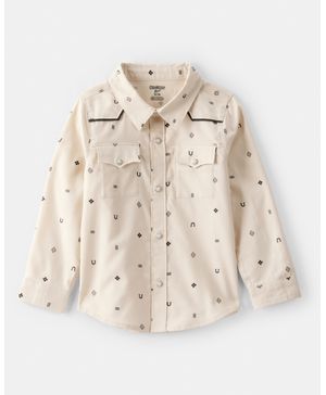 Camisa Vaquera De Algodón Estampado De Manga Larga Y Botones Oshkosh B'Gosh