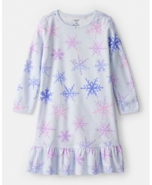 Camisón De Copos De Nieve De Manga Larga Carter's