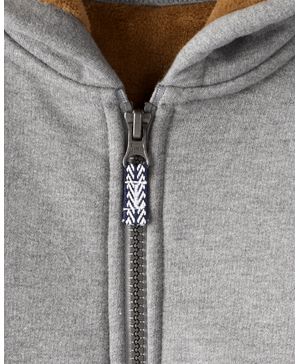 Chamarra Con Capucha De Manga Larga Y Cierre En Gris Carter's