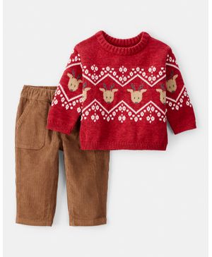 Conjunto De 2 Piezas Con Playera Fair Isle De Navidad Carter's