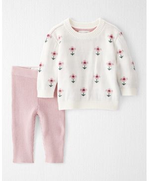 Conjunto De 2 Piezas Con Suéter De Laberinto De Flores Carter's Little Planet