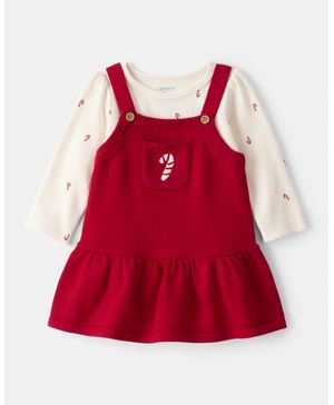 Conjunto De 2 Piezas Con Vestido De Bastoncitos Navideño Carter's