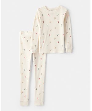 Pijama De 2 Piezas De Algodón Navideña De Manga Larga Carter's