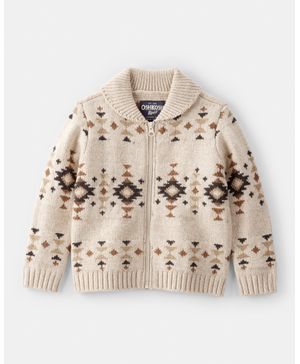 Suéter Aztec Con Cierre En Marfil Oshkosh B'Gosh